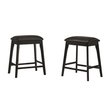 Mirabelle 25 Inch Upholstered Counter Stool - Set of 2 In Brown and Espresso