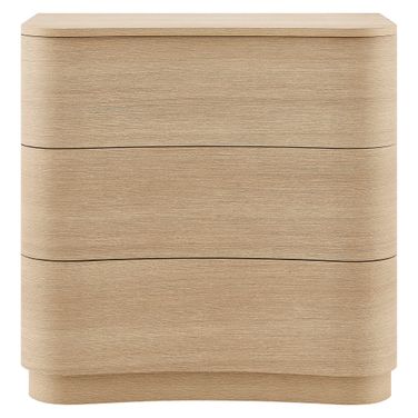 Mirae 3-Drawer Curved Compact Dresser In Brushed Light Oak