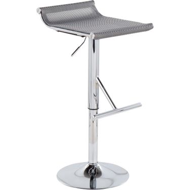 Mirage Ale Adjustable Bar Stool in Chrome and Silver Mesh