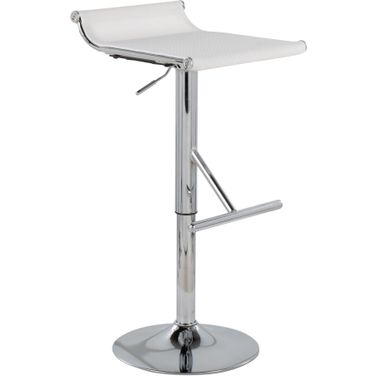 Mirage Ale Adjustable Bar Stool in Chrome and White Mesh