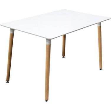Mirage Modern Solid Wood Dining Table In White