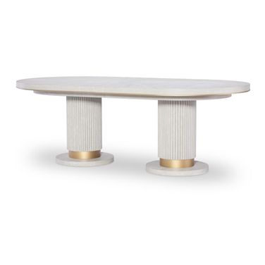 Miramar Complete Oval Dining Table In Oyster