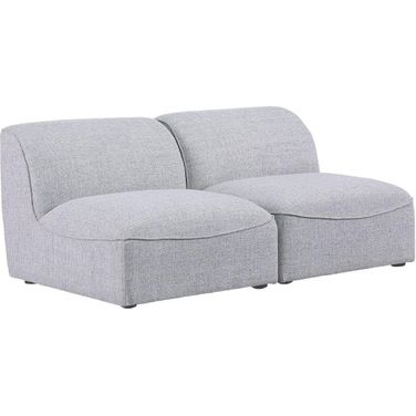 Miramar Durable Linen Textured 2 Seater Modular Sofa In Grey/Espresso