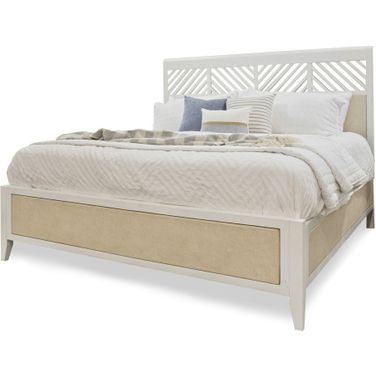 Miramar Queen Woven Bed In White and Brown