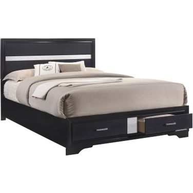 Miranda Queen 2-drawer Storage Bed Black