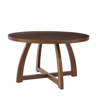 Miranda Solid Wood Round Dining Table In Walnut