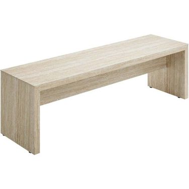 Mirella 62 Inch Faux Long Bench In Travertine