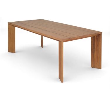 Mirella 78.75 Inch Teak Wood Outdoor Patio Dining Table In Natural