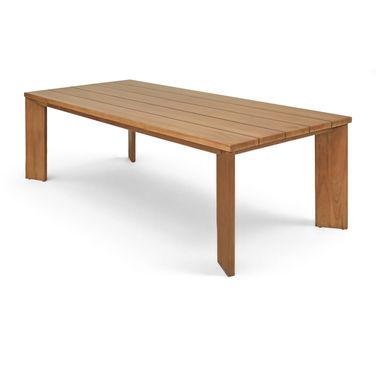 Mirella 96 Inch Teak Wood Outdoor Patio Dining Table In Natural