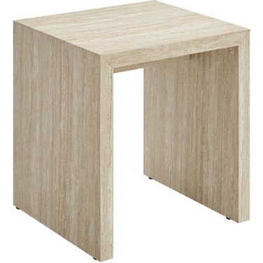 Mirella Faux Side Table In Travertine