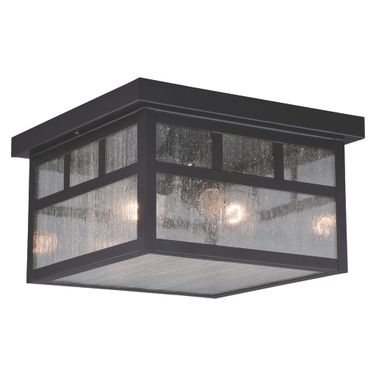 Mission 11.5 Inch Outdoor Flush Mount Ceiling Light In Oil Burnished Bronze