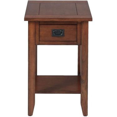 Nash Mission Oak Chairside Table In Oak Brown