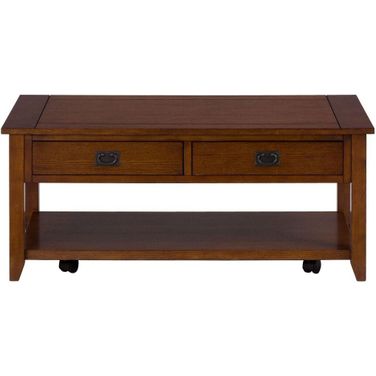 Mission 44 Inch Oak Coffee Table In Oak Brown