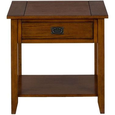 Mission Oak End Table In Oak Brown