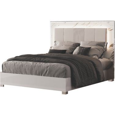 Mist Queen Panel Bed In White