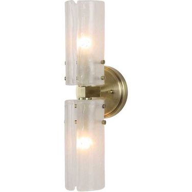 Mistie 2 Light Glass Sconce In Brass