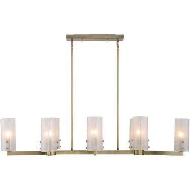 Mistie 8 Light Linear Chandelier In Brass