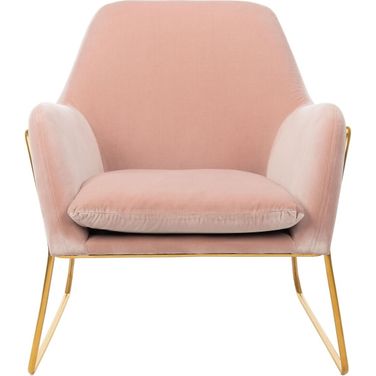 Misty Metal Frame Accent Chair In Blush