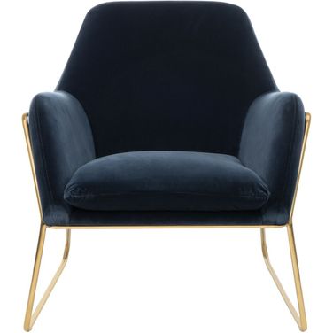 Misty Metal Frame Accent Chair In Navy and Gold