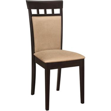 Gabriel Upholstered Side Chairs Cappuccino and Tan Set of 2