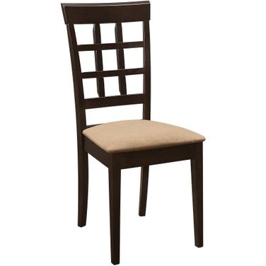Gabriel Lattice Back Side Chairs Cappuccino and Tan Set of 2