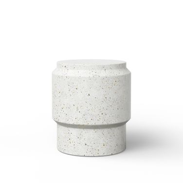 Mixx Barrel Stool In Ivory Terrazzo