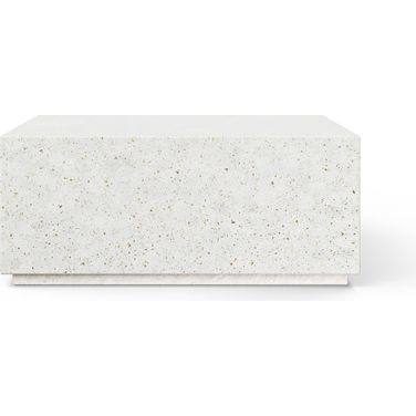Mixx Bloc 39.5 Inch Square Coffee Table In Ivory Terrazzo