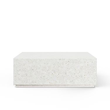 Mixx Bloc 47.25 Inch Square Coffee Table In Ivory Terrazzo