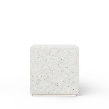 Mixx Bloc End Table In Ivory Terrazzo