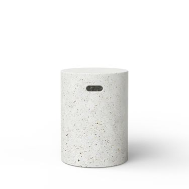 Mixx Cylinder Stool In Ivory Terrazzo