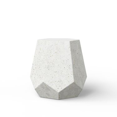 Mixx Faceted Stool In Ivory Terrazzo