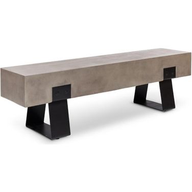Mixx Industrial Bench In Black Legs And Dark Grey Seat