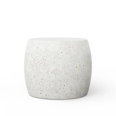 Mixx Pebble End Table In Ivory Terrazzo