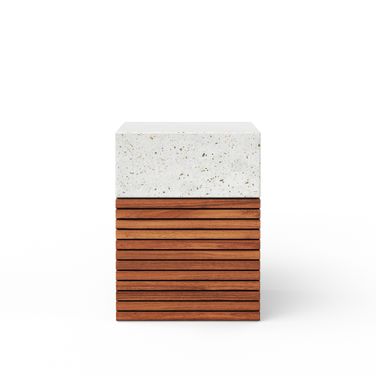 Mixx Stecca Alto Stool In Ivory Terrazzo