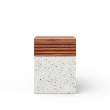 Mixx Stecca Cascata Stool In Ivory Terrazzo