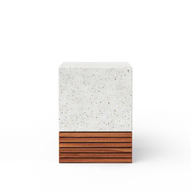 Mixx Stecca Corto Stool In Ivory Terrazzo