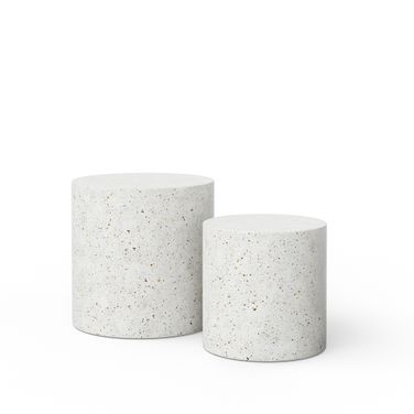 Mixx Una Pedestal Set of 2 In Ivory Terrazzo