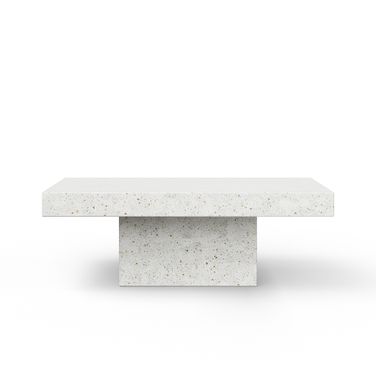 Mixx Una Rectangle Coffee Table In Ivory Terrazzo