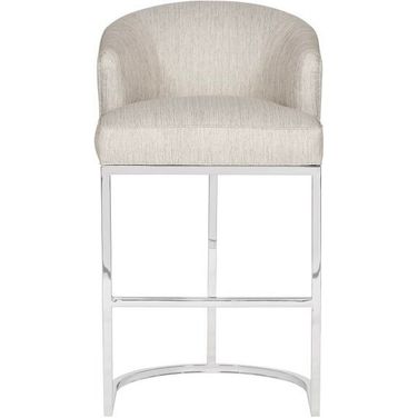 Charley Barrel Base Bar Stool In Nickel