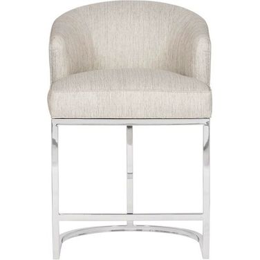 Charley Barrel Base Counter Stool In Nickel