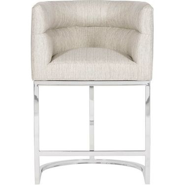 Emmett Barrel Base Counter Stool In Nickel