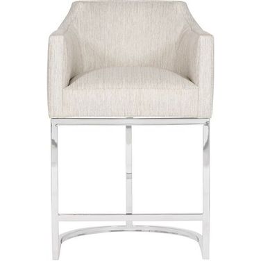 Ian Barrel Base Counter Stool In Nickel