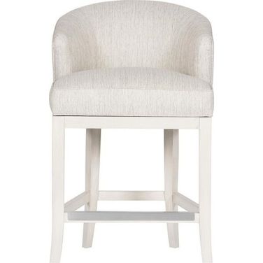 Charley Wood Flare Base Counter Stool In Cream