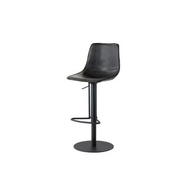 Beny Retro Black Leatherette And Black Frame Hydraulic Bar Stool