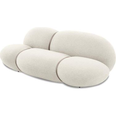 Cumulus Cream Teddy Fabric 3-Seater Sofa