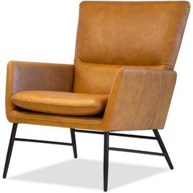 Morisson Whiskey Leather And Black Legs Lounge Chair