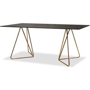 Papillon Sintered Laurent Black And Rose Gold Frame Dining Table