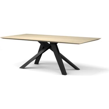Shibuya Oak Top And Black Pedestal Dining Table