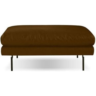 Tux Ottoman Black Powder Coated Legs In Brown