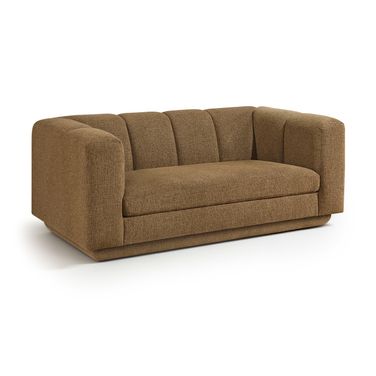 Modari 70.25 Inch Fabric Upholstered Loveseat In Brown
